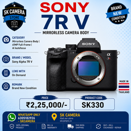 Sony Alpha 7R V Mirrorless Camera Body | 61MP Full-Frame | AI Autofocus | SK330