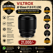 Viltrox AF 85mm f/1.8 II FE Full-Frame Lens | Premium Portrait Lens | SK333