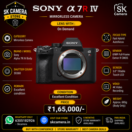 Sony Alpha 7R IV (A7R IV) 61MP Full-Frame Mirrorless Camera Body | SK453