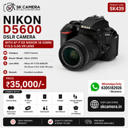 Nikon D5600 DSLR Camera with AF-P DX NIKKOR 18-55mm f/3.5-5.6G VR Lens | 24.2MP | Vari-Angle Touchscreen | Wi-Fi & Bluetooth | SK439