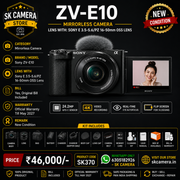 Sony ZV-E10 Mirrorless Camera with Sony E PZ 16-50mm f/3.5-5.6 OSS Lens | 24.2MP APS-C | 4K Video | Flip Touchscreen | Vlogging Camera SK370