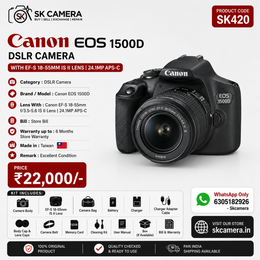 Canon EOS 1500D DSLR Camera with EF-S 18-55mm f/3.5-5.6 IS II Lens | 24.1MP APS-C | Full HD Video | Wi-Fi | SK420
