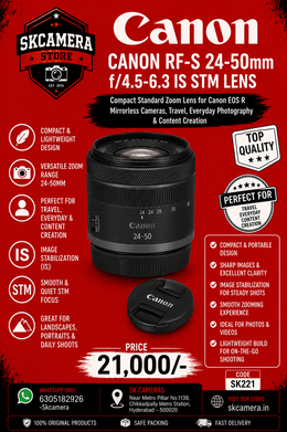 Canon RF-S 24-50mm f/4.5-6.3 IS STM Lens | Compact Standard Zoom Lens for Canon EOS R Mirrorless Cameras, Travel, Everyday Photography & Content Creation | SK221