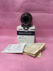 Sigma 56mm F1.4 DC DN Contemporary Lens | APS-C Portrait Prime Lens | Sony E / Fujifilm X / Canon RF / Nikon Z | SK438