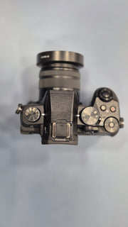 c) Panasonic Lumix G85 with 14-42mm Lens – 16MP 4K Mirrorless Camera | Weather-Sealed | 5-Axis Stabilization