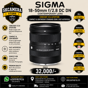 Sigma 18-50mm f/2.8 DC DN Contemporary Lens | Constant f/2.8 Aperture | Compact & Lightweight Standard Zoom | Fast Autofocus | Perfect for Travel, Street, Portrait & Everyday Photography | SK351