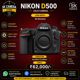 Nikon D500 Body | Professional DX DSLR | 20.9MP | 10 FPS | 4K UHD Video SK457