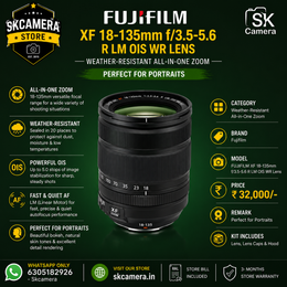 FUJIFILM XF 18-135mm f/3.5-5.6 R LM OIS WR Lens | Weather-Resistant All-in-One Zoom | SK397
