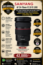 Samyang AF 24-70mm f/2.8 FE Lens | Full-Frame Standard Zoom Lens for Sony E-Mount Mirrorless Cameras | Ideal for Weddings, Portraits, Events, Travel, Street Photography & Professional Video | SK272