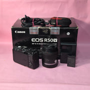 Pre-owned Canon EOS R50V + RF-S 14-30mm IS STM lens AS05