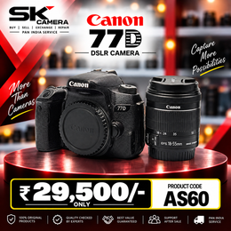 Pre-owned Canon EOS 77D + 18-55mm IS STM lens AS60