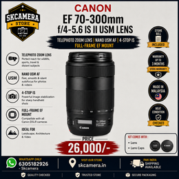 Canon EF 70-300mm f/4-5.6 IS II USM Telephoto Zoom Lens | Nano USM AF | 4-Stop IS | Full-Frame EF Mount | SK342