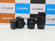 a) Canon EOS 200D Mark II with 18-55mm + 55-250mm Lenses | Dual Lens Kit | 24.1MP DSLR | 4K Video