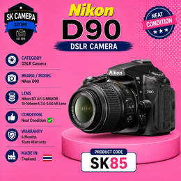 Pre-owned D90 Digital SLR Camera with 18-105 mm Lens (C Grade)