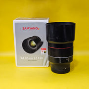 a) Samyang AF 85mm f/1.4 RF Lens for Canon RF Mount | Full-Frame Portrait Prime Lens