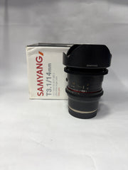 Samyang T3.1/14mm Ultra Wide Cinema Lens | Professional Cine Lens | SK405