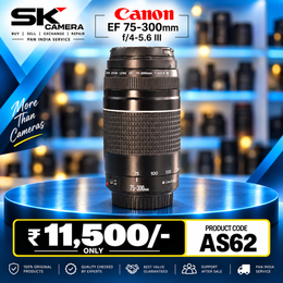 Pre-owned Canon EF 75-300mm 1:4-5.6 III zoom lens AS62