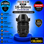 Fujifilm XF 16-80mm f/4 R OIS WR Lens – AB05 | Excellent Condition