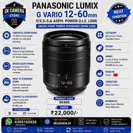 Panasonic Lumix G Vario 12-60mm f/3.5-5.6 ASPH. POWER O.I.S. Lens | Micro Four Thirds Standard Zoom Lens | SK406