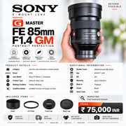 Pre-owned Sony FE 85mm 1.4 G Master lens AS23