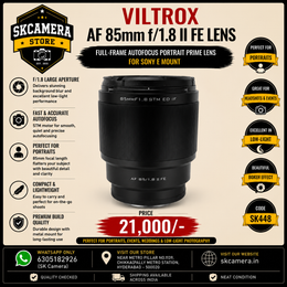 Viltrox AF 85mm f/1.8 II FE Full-Frame Autofocus Portrait Prime Lens for Sony E Mount | SK448