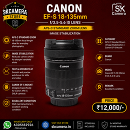 Canon EF-S 18-135mm f/3.5-5.6 IS Lens | APS-C Standard Zoom | Image Stabilization | Canon EF-S Mount SK376