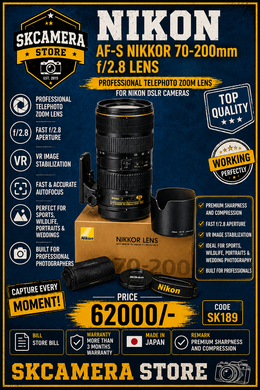 a) Nikon AF-S NIKKOR 70-200mm f/2.8 Lens | Professional Telephoto Zoom Lens for Nikon DSLR Cameras | Fast f/2.8 Aperture for Sports, Wildlife, Portrait & Wedding Photography | SK189