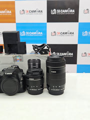 a) Canon EOS 200D Mark II with 18-55mm + 55-250mm Lenses | Dual Lens Kit | 24.1MP DSLR | 4K Video