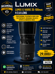 Lumix G Vario 35-100mm f/2.8 Lens | Professional Telephoto Zoom Lens for Portraits, Weddings, Wildlife, Sports & Cinematic Video | SK235