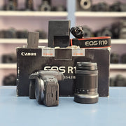 a) Canon EOS R10 Mirrorless Camera with RF-S 18-150mm IS STM Lens | 24.2MP APS-C | 4K Video | Fast Hybrid Autofocus | Compact All-Rounder | SK1046