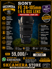 a) Sony FE 24-105mm f/4 G OSS Lens | Professional Full-Frame Standard Zoom Lens for Sony E-Mount Mirrorless Cameras | Versatile G Lens with Optical SteadyShot for Travel, Portrait & Video Photography | SK187