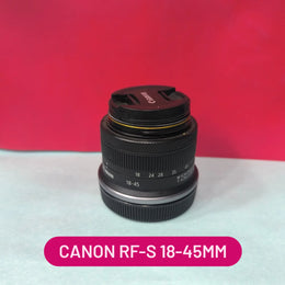 a) Canon RF-S 18-45mm f/4.5-6.3 IS STM Lens | Compact Standard Zoom Lens for Canon RF Mount Mirrorless Cameras | Everyday Photography, Travel & Vlogging Lens | SK180