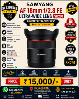 Samyang AF 18mm f/2.8 FE Lens | Compact Ultra-Wide Lens for Sony E-Mount SK291