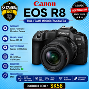 Pre-owned Canon EOS R8 Full-Frame Mirrorless Camera with RF 24-105mm IS STM Lens (A Grade)