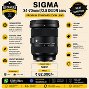 Sigma 24-70mm f/2.8 DG DN Lens | SK432 | Premium Standard Zoom Lens
