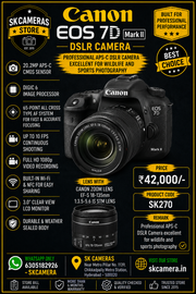Canon EOS 7D Mark II + EF-S 18-135mm IS STM Lens | High-Speed Professional DSLR Camera | SK270