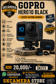 GoPro HERO10 Black Action Camera – 5.3K Video | HyperSmooth 4.0 | Waterproof | SK273