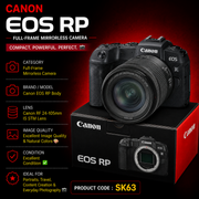 Pre-owned Canon EOS RP Full-Frame Mirrorless Interchangeable Lens Camera + RF24-105mm STM Lens (A+ Grade)
