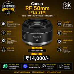 Canon RF 50mm f/1.8 STM Prime Lens | RF Mount | Full-Frame Autofocus Lens | SK447