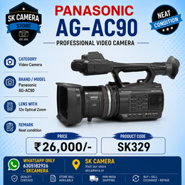 Panasonic AG-AC90 Professional Full HD AVCCAM Camcorder | 3MOS Sensor | 12x Optical Zoom | XLR Audio | SK329