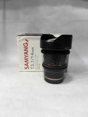 Samyang T3.1/14mm Ultra Wide Cinema Lens | Professional Cine Lens | SK405