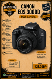 Canon EOS 3000D with 18-55mm f/3.5-5.6 IS II Lens | 18MP Entry-Level DSLR Camera Kit for Photography, Full HD Video Recording & Beginner Content Creation | SK194