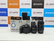 a) Canon EOS 200D Mark II with 18-55mm + 55-250mm Lenses | Dual Lens Kit | 24.1MP DSLR | 4K Video