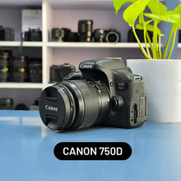 a) Canon EOS 750D DSLR Camera with 18-55mm III Lens | 18MP | Full HD Video | Flip Screen | Beginner Friendly | SK1034
