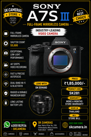 Sony A7S III Full-Frame Mirrorless Camera Body | 12.1MP | 4K 120fps Video | Professional Cinema & Low-Light Beast | SK281