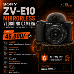 Sony ZV-E10 | 24.2MP APS-C Mirrorless Vlogging Camera AB16