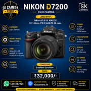 Nikon D7200 DSLR Camera with Nikon AF-S DX NIKKOR 18-140mm f/3.5-5.6G ED VR Lens | SK454