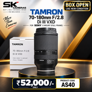 Pre-owned Tamron 70-180mm F/2.8 Di III VXD lens(For Sony E-mount) AS40