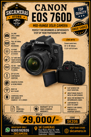 Canon EOS 760D with 18-55mm f/3.5-5.6 IS II Lens | 24.2MP DSLR Camera Kit for Photography, Full HD Video & Creative Shooting | SK206