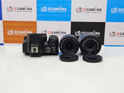 a) Canon EOS 200D Mark II with 18-55mm + 55-250mm Lenses | Dual Lens Kit | 24.1MP DSLR | 4K Video